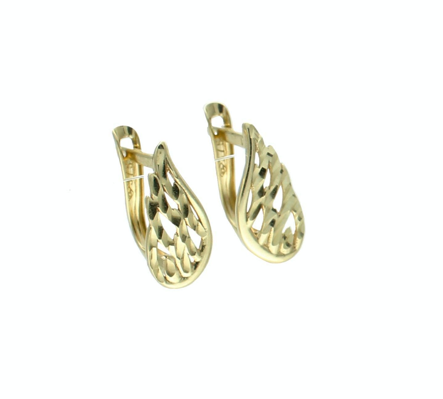 Złote kolczyki damskie 375 grawerowane skrzydełka KL 8546A 375.jpg